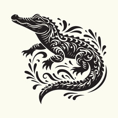 Alligator silhouette Vector Illustration Design