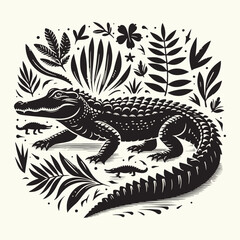 Alligator silhouette Vector Illustration Design