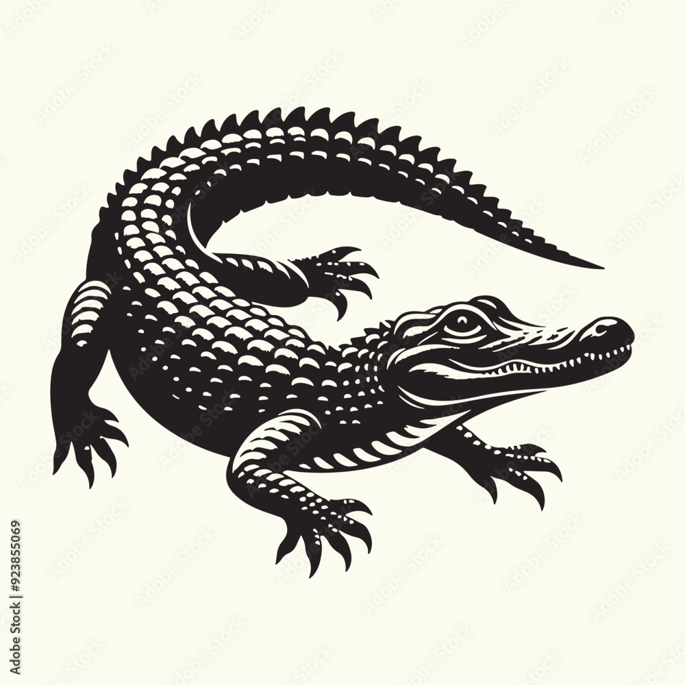 Canvas Prints alligator silhouette vector illustration design