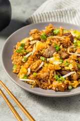 Fototapeta premium Homemade Char Siu Pork Fried Rice