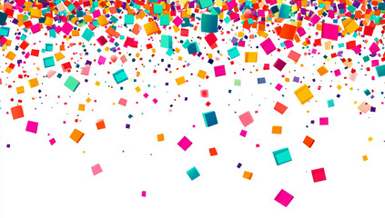 Obraz premium Colorful confetti falling on a white background