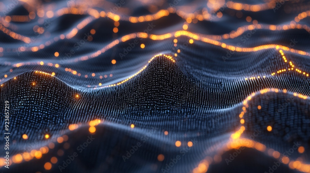Aufkleber 3D rendering of interconnected data points