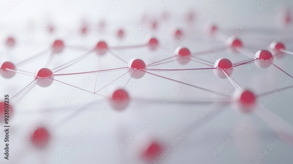 Aufkleber 3D rendering of interconnected data points