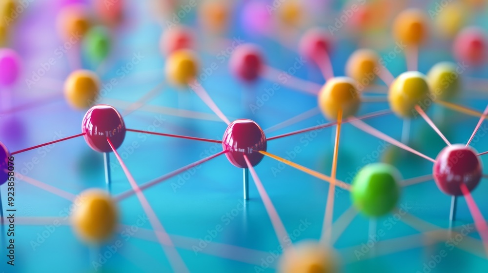 Poster internet data exchange concept with vibrant connections