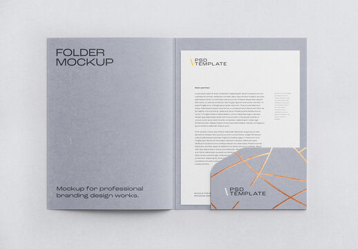 Professional Office Folder Mockup for Corporate Identity and Branding