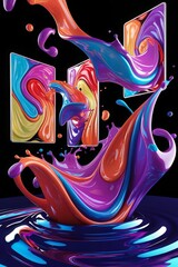 Obraz premium 3D render realistic full color abstract shapes