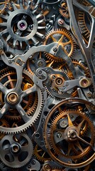 A close up of a bunch of gears on a clock