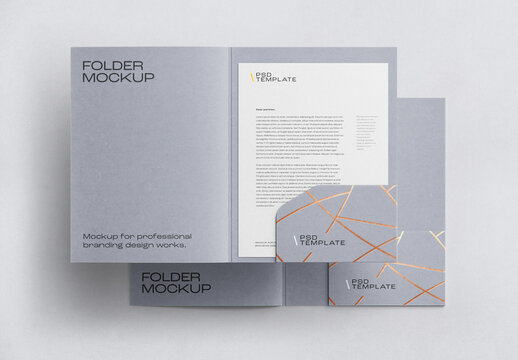 Professional Office Folder Mockup for Corporate Identity and Branding