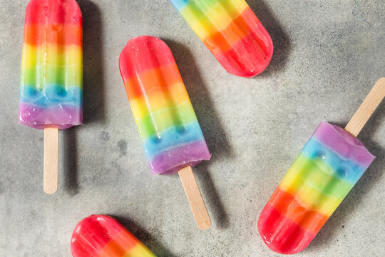 Sweet Summer Rainbow Popsicles