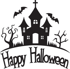 Happy Halloween Silhouette Vector Art & Illustration