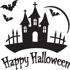 Happy Halloween Silhouette Vector Art & Illustration