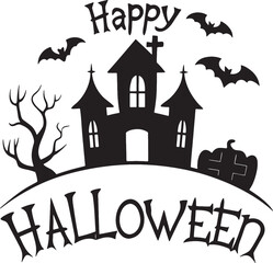 Happy Halloween Silhouette Vector Art & Illustration