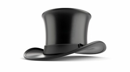 Black top hat isolated on white background