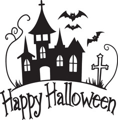 Happy Halloween Silhouette Vector Art & Illustration