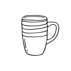 Hand drawn drinking cup and mug