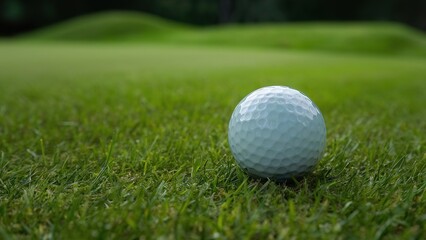 Obraz premium Pristine Golf Ball on Lush Fairway