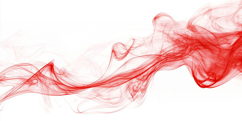 Red smoke, white background,