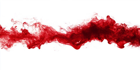 Red smoke, white background,