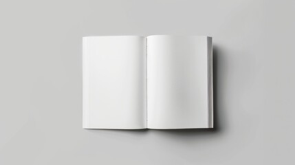 Blank white book on gray background, blank empty book mock-up