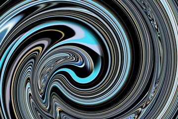 A spiral of blue and black colors. The colors are very bright and the spiral is very large
