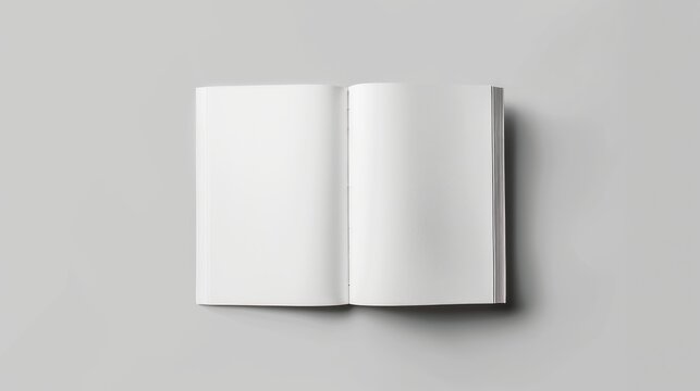 Blank white book on gray background, blank empty book mock-up