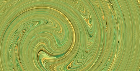 A green swirl with a yellow center. The swirl is very thick and has a lot of detail