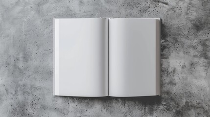 Blank white book on gray background, blank empty book mock-up