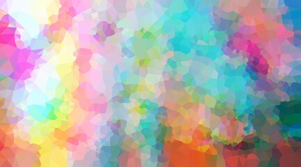 A colorful abstract painting with a lot of different colors. The painting is full of different shapes and sizes, and it looks like it's made up of many different pieces. The colors are bright