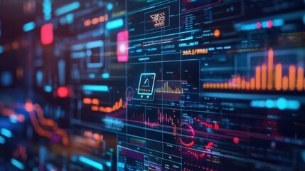 Obraz premium A computer screen with a lot of numbers and lines