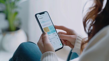 A user opens a sleek mobile banking app for easy transactions and account management.