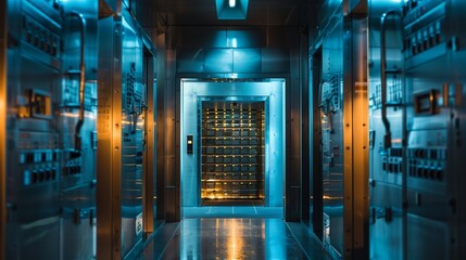 The vault door creaks open, revealing shining safety deposit boxes filled with secrets and treasures.