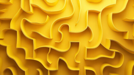 Abstract Maze yellow paper background.