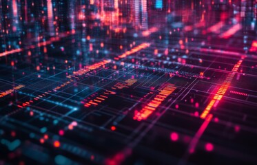 Obraz premium Financial Digital Grid Symbolizing the Stability and Analytical Nature of Structured Finance in the Modern Economy