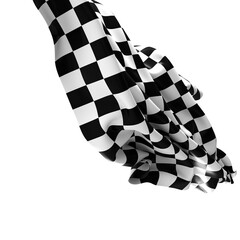 The checkered flag waves in the wind a symbol of victory and the finish line