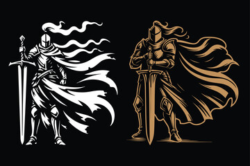 knight vector silhouette