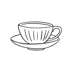 Hand drawn drinking cup and mug