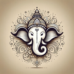 Close up beautiful Hindu god ganesha statue god of success generated ai.