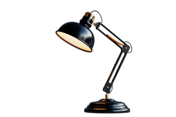 A desk lamp isolated on a white background.