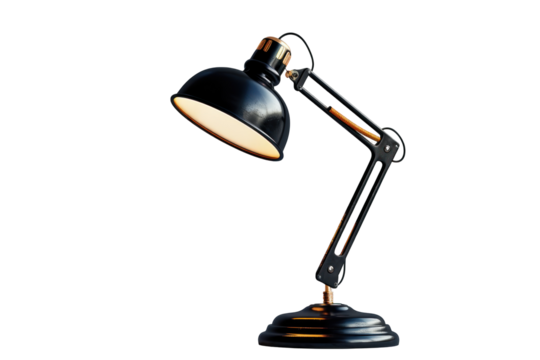 A desk lamp isolated on a white background.