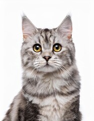 Fototapeta premium 猫のポートレート（cat portrait on white background） 