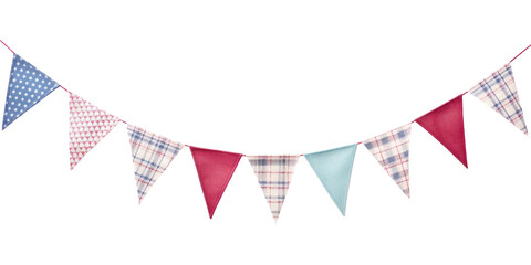Fototapeta premium PNG Bunting border white background clothesline celebration.