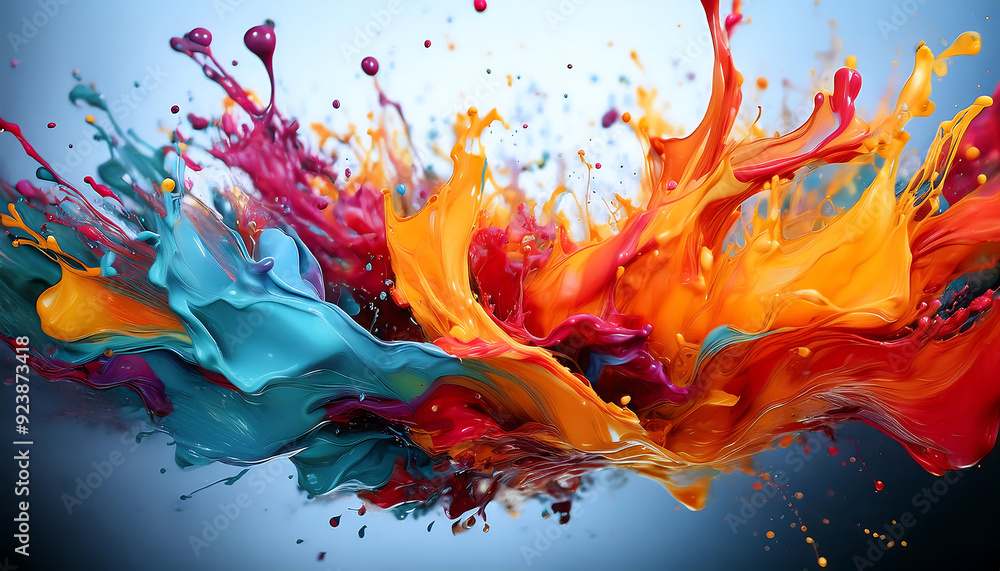Aufkleber background with splashes- an abstract background featuring dynamic splashes of color, addin_1(87)