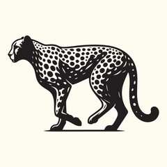 Cheetah Silhouette Vector Illustration Design