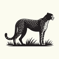 Cheetah Silhouette Vector Illustration Design
