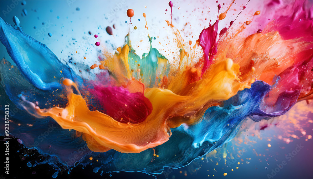 Aufkleber background with splashes- an abstract background featuring dynamic splashes of color, addin_1(88)