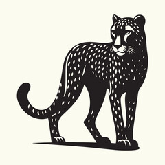 Cheetah Silhouette Vector Illustration Design