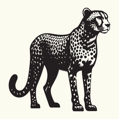 Cheetah Silhouette Vector Illustration Design