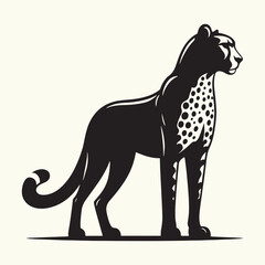 Cheetah Silhouette Vector Illustration Design