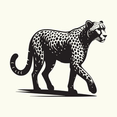 Cheetah Silhouette Vector Illustration Design