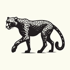 Cheetah Silhouette Vector Illustration Design